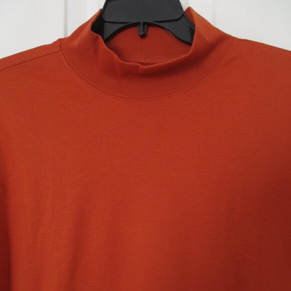 L.L. Bean Mens L/S Burnt Orange Pima Cotton Mock Turtleneck Shirt NWOT - Large - Picture 2 of 2